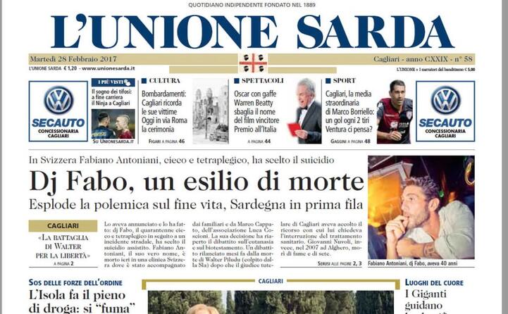 la notizia sul l unione sarda