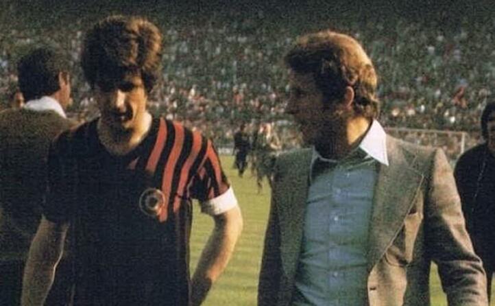 allenatore del milan di fianco a rivera (foto wikipedia)