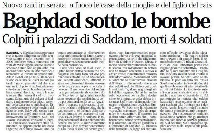 l articolo pubblicato su l unione sarda del 21 marzo 2003