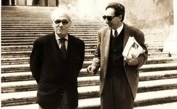 con il filosofo manlio sgalambro (archivio l unione sarda)