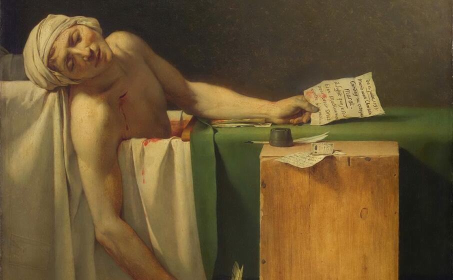 la morte di marat dipinto di jacques louis david conservato nel mus es des beaux arts di bruxelles (foto marcello cocco)