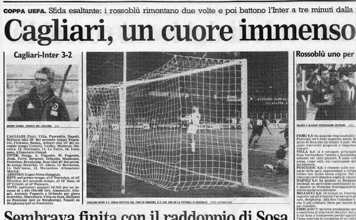 accaddeoggi l isola vive un sogno cagliari batte inter 3 2 nella semifinale d andata di coppa uefa