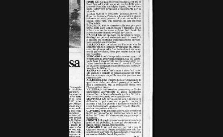 le pagelle de l unione sarda