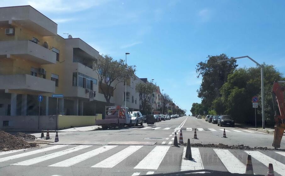 i lavori in via della musica (foto giorgia daga)