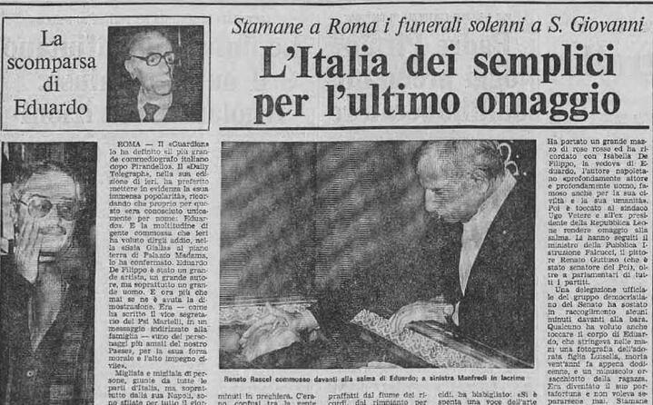 la cronaca del funerale su l unione sarda (tutte le foto sono archivio l unione sarda)