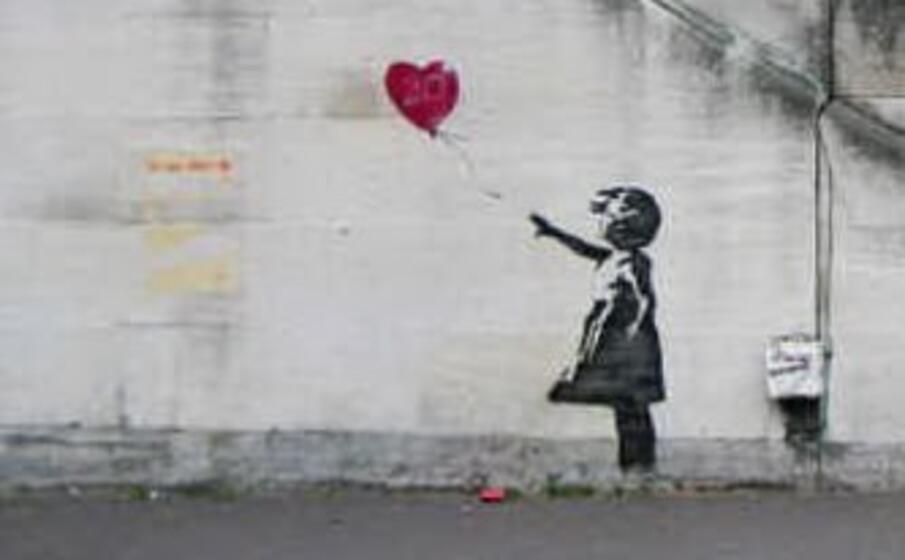 la celebre realizzazione di banksy (foto da google)
