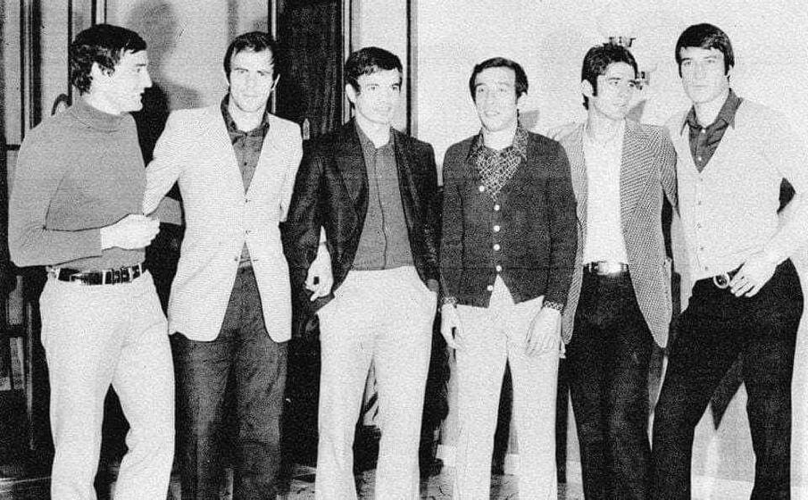 da sinistra gigi riva comunardo niccolai bobo gori pierluigi cera angelo domenghini enrico albertosi (l unione sarda)
