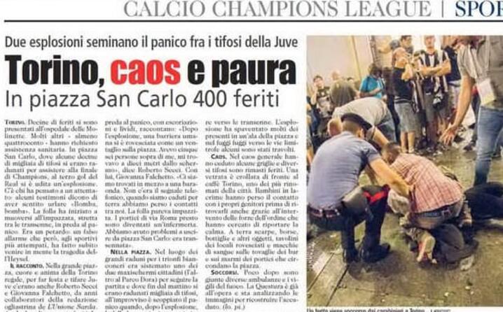 l articolo de l unione sarda il giorno dopo