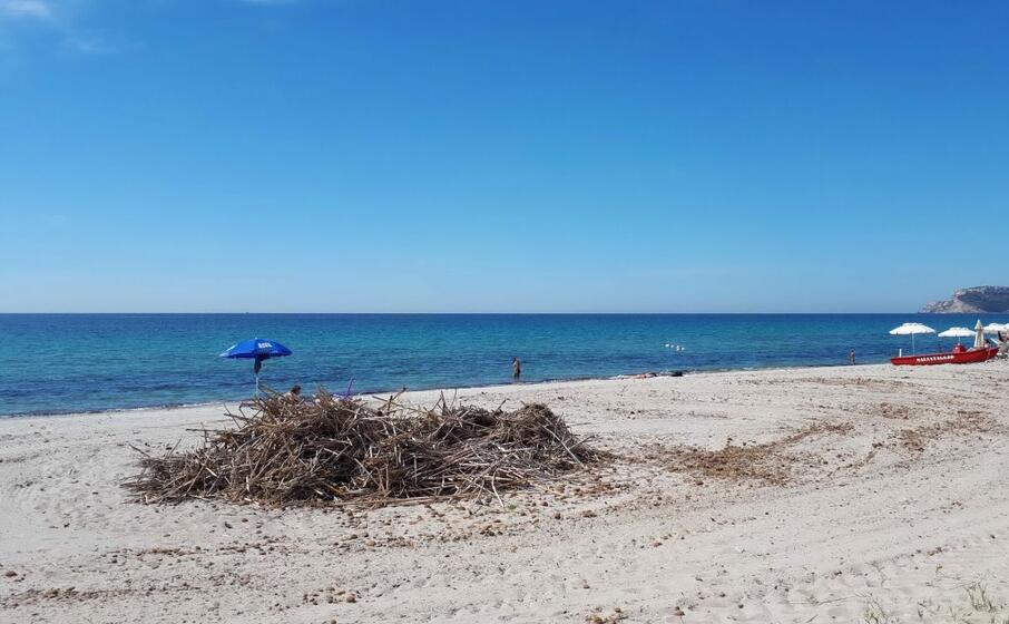 uno dei cumuli rimasti in spiaggia (l unione sarda daga)