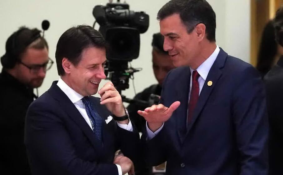giuseppe conte e pedro sanchez (ansa)