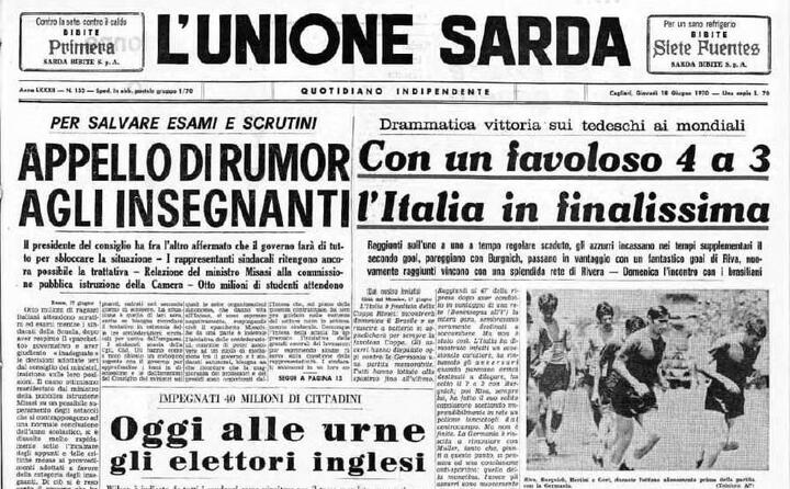 la prima pagina de l unione sarda