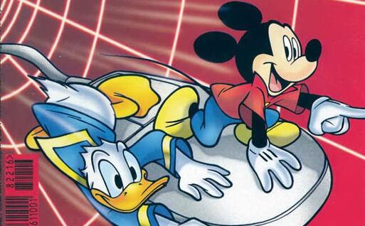 L'immagine del Topolino 2217 che annuncia l'ingresso sul web (Ansa)
