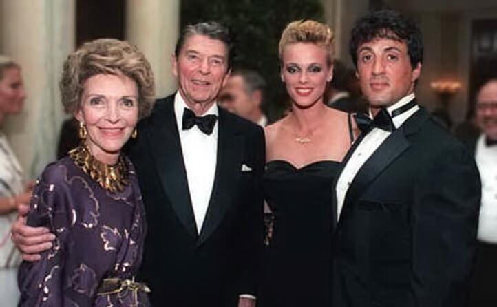 con i coniugi reagan e brigitte nielsen (foto wikipedia)