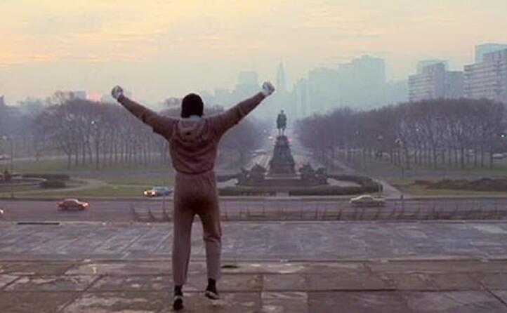 la celebre scena della scalinata in rocky