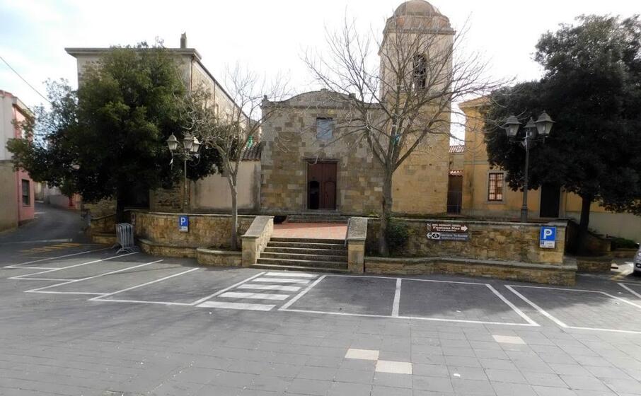 il sagrato della parrocchia di villanovaforru che ospiter la rassegna cinematografica (foto pintori)