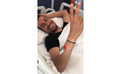 Fabio Aru dopo l'operazione all'arteria iliaca a Prato a maggio 2019 (Archivio L'Unione Sarda)