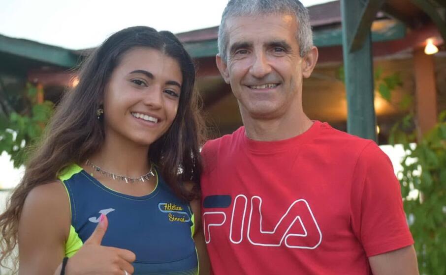 francesca nina serra con l allenatore mauro muscas (foto a serreli)