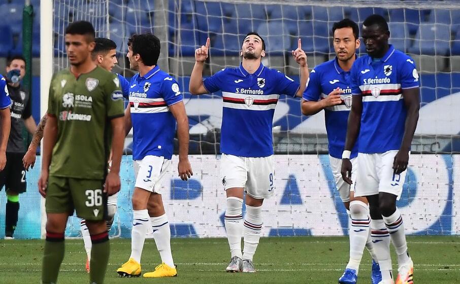 la gioia della samp la disperazione di carboni (ansa)