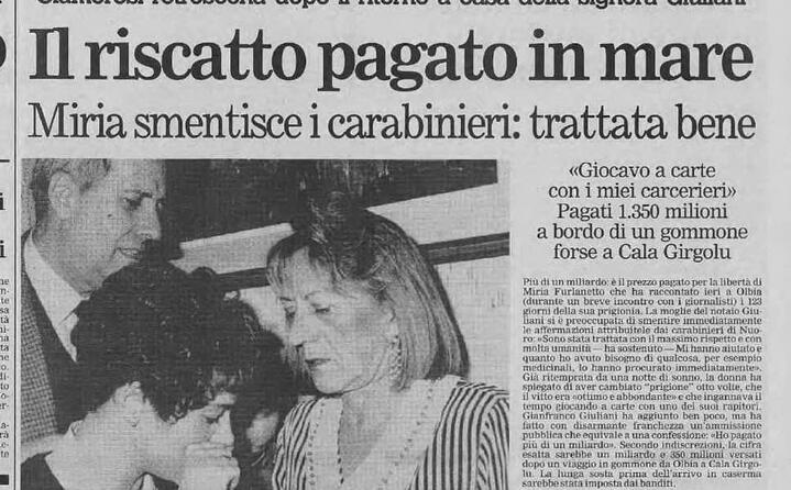 per la liberazione venne pagato un riscatto di 1 3 miliardi di lire