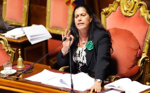 Rosi Mauro presidente di turno in Senato (Ansa)