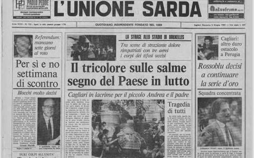 La tragedia nelle cronache de L'Unione Sarda