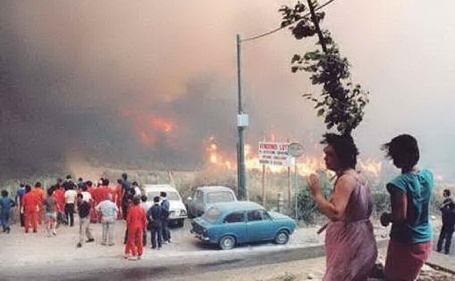 l incendio di curraggia (archivio l unione sarda)