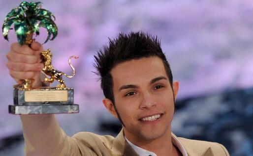 La vittoria di Marco Carta a Sanremo (Ansa)