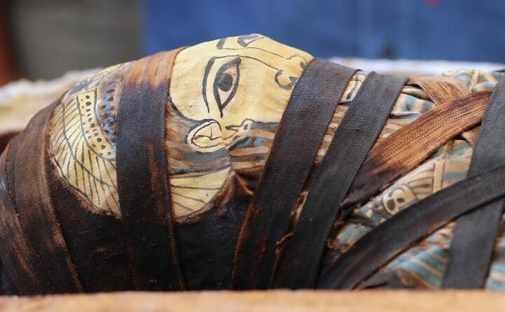 particolare di una delle mummie ritrovate