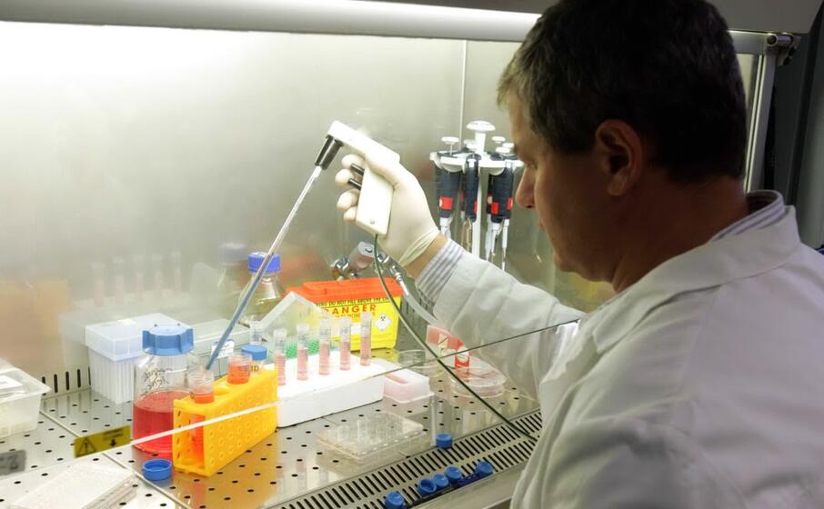 uno scienziato studia i vaccini (foto archivio l unione sarda)