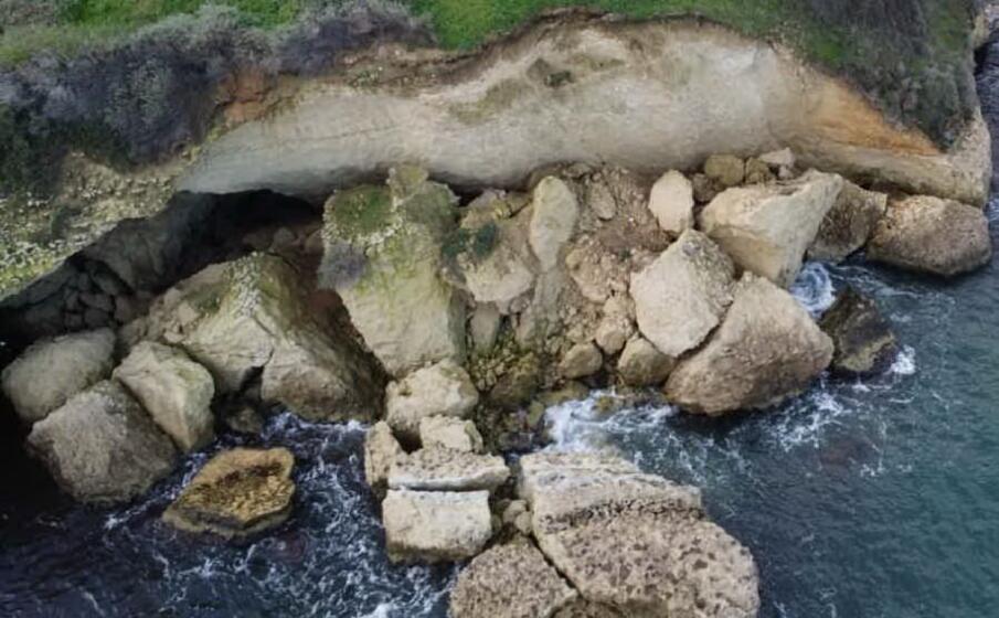 cedimenti allo scoglio ricco (foto l unione sarda pala)