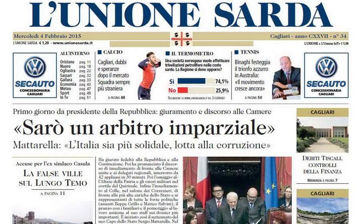 la notizia su l unione sarda
