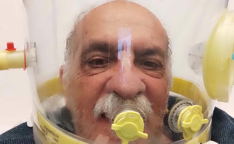 lelle rubino con il casco in ospedale (foto concessa)