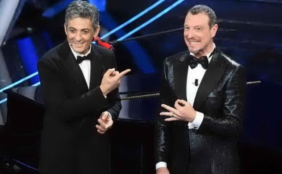 fiorello e amadeus (archivio l unione sarda)