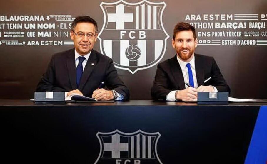 bartomeu con lionel messi (ansa)