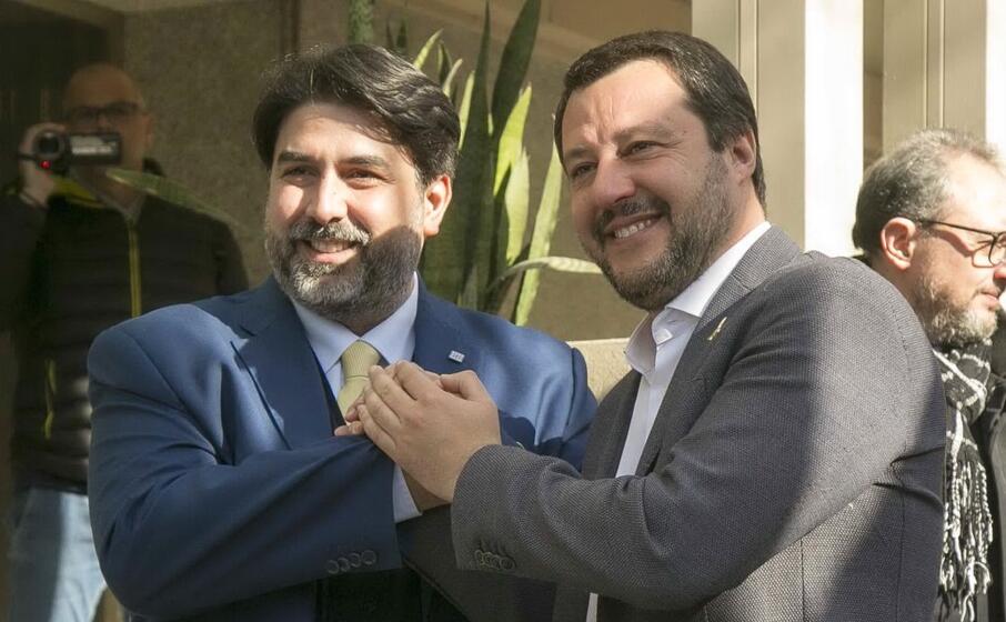 matteo salvini con christian solinas (l unione sarda)