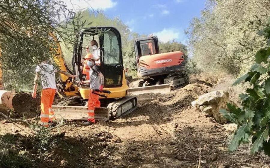 i lavori sul monte arci (foto e sanna)