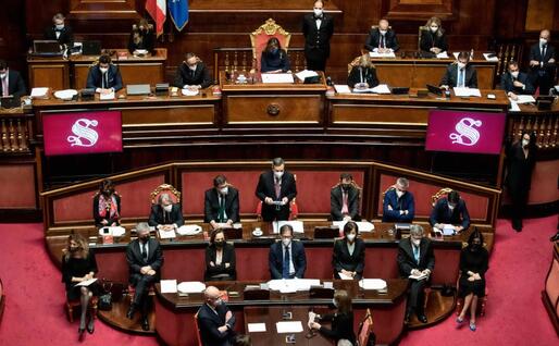 Il nuovo governo Draghi alla prova del Senato (foto Ansa)