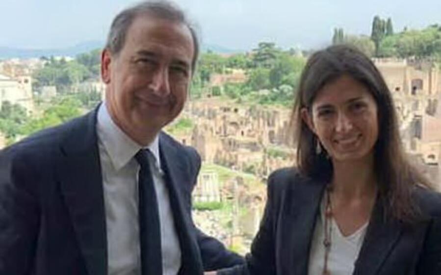 beppe sala e virginia raggi (ansa)