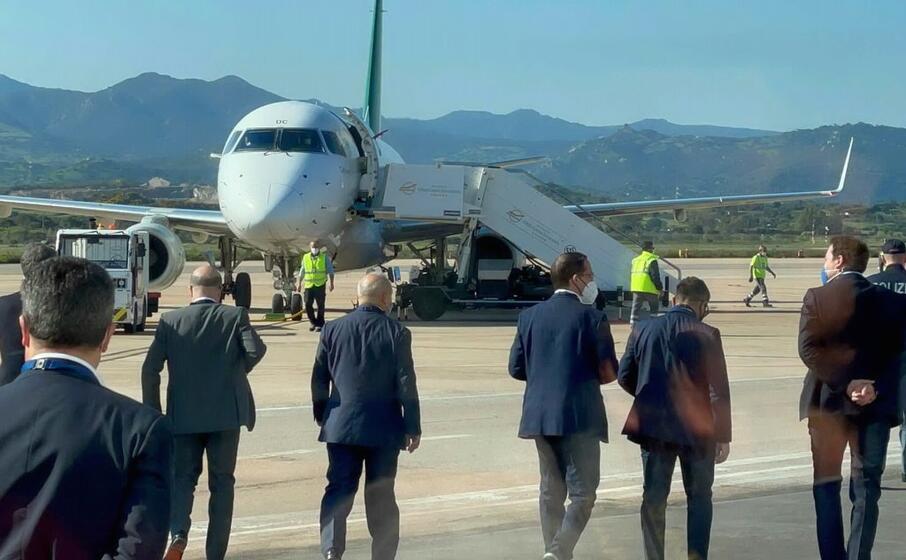 il primo del governo draghi a venire in sardegna (foto l unione sarda deidda)