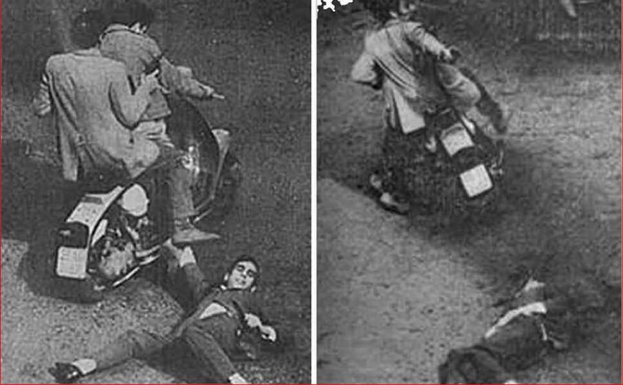 due foto di ilio galletta che hanno immortalato la fuga dei rapinatori e l ultimo tentativo di alessandro floris (foto ansa)