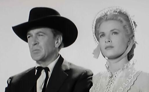 Un fermo immagine di "Mezzogiorno di fuoco" con Gary Cooper e Grace Kelly (da Youtube)