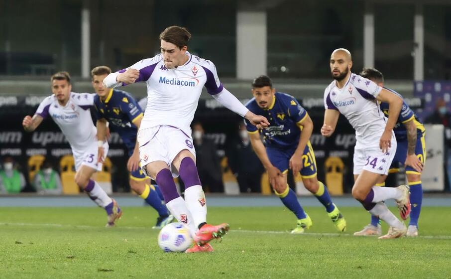 vlahovic dal dischetto per l 1 0 (ansa)